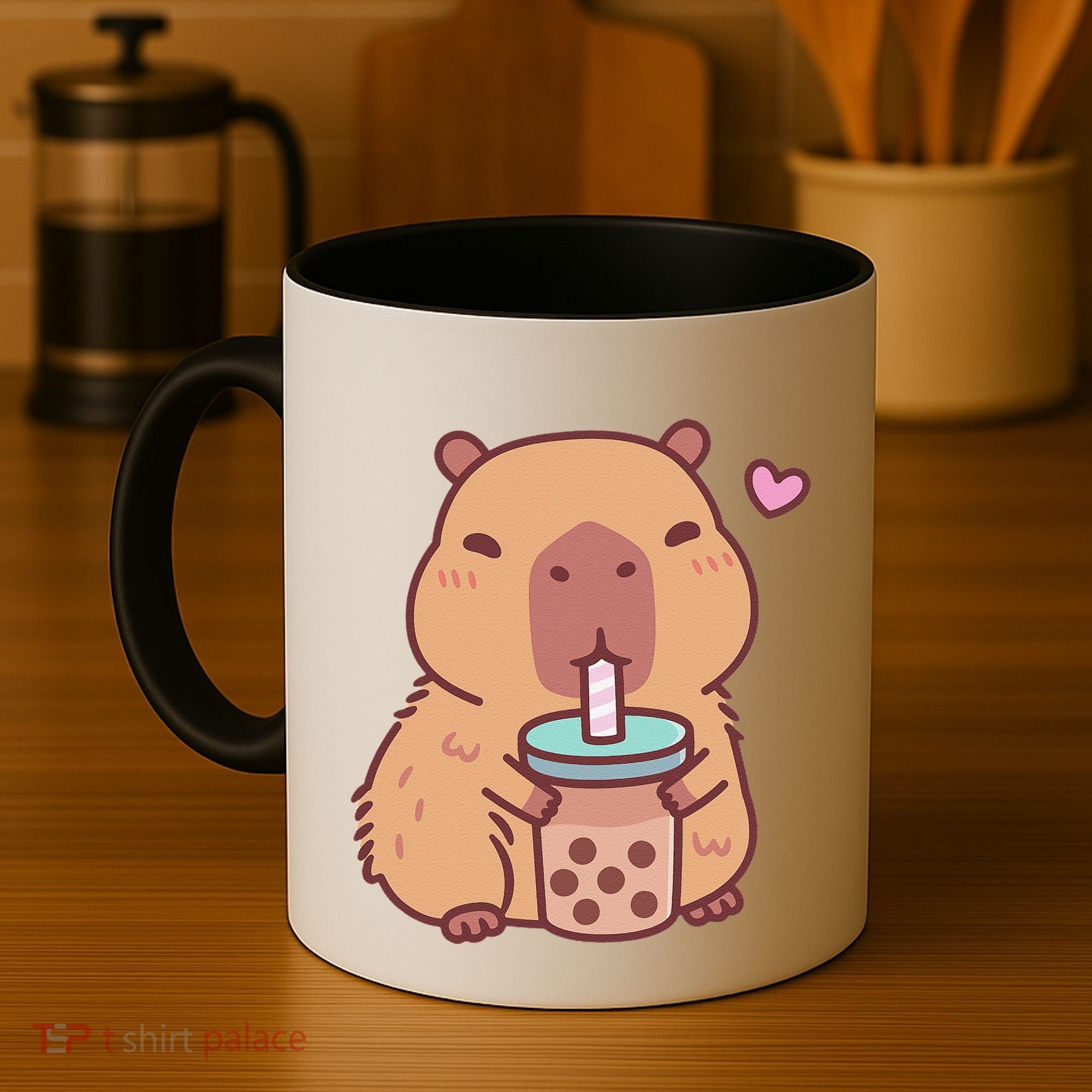 Cute Capybara Kawaii Anime Drinking Bubble Tea Lover Coffee Mug