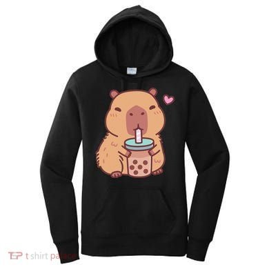 Cute Capybara Kawaii Anime Drinking Bubble Tea Lover Women's Hoodie