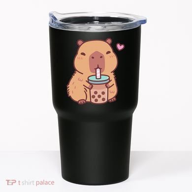Cute Capybara Kawaii Anime Drinking Bubble Tea Lover Tumbler
