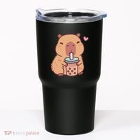 Cute Capybara Kawaii Anime Drinking Bubble Tea Lover Tumbler thumb 0