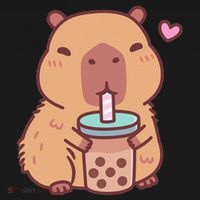 Cute Capybara Kawaii Anime Drinking Bubble Tea Lover Ornament thumb 1