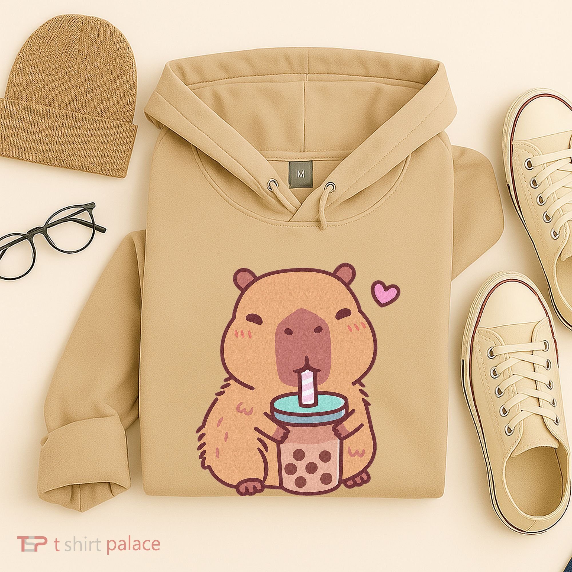 Cute Capybara Kawaii Anime Drinking Bubble Tea Lover Hoodie