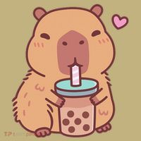 Cute Capybara Kawaii Anime Drinking Bubble Tea Lover Hoodie thumb 7
