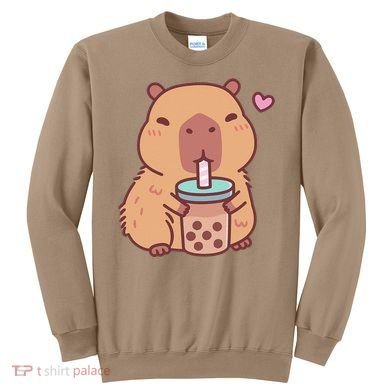 Cute Capybara Kawaii Anime Drinking Bubble Tea Lover Sweatshirt