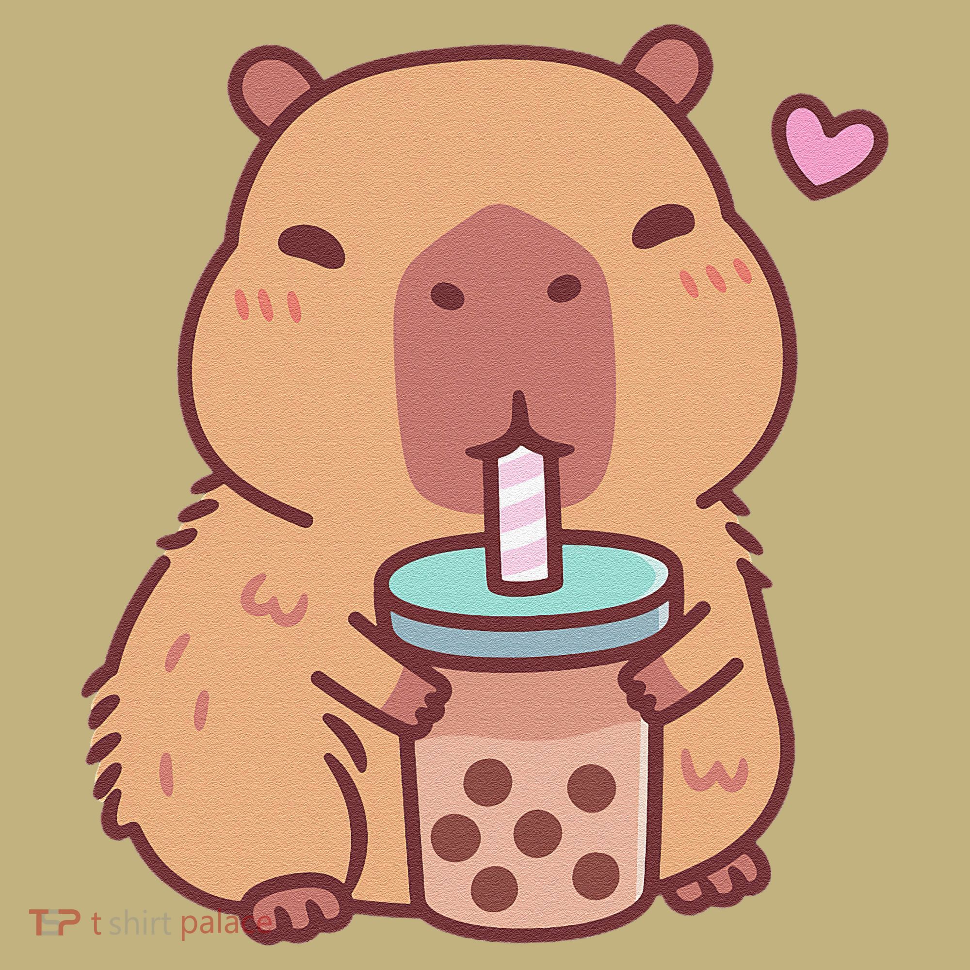 Cute Capybara Kawaii Anime Drinking Bubble Tea Lover Sweatshirt