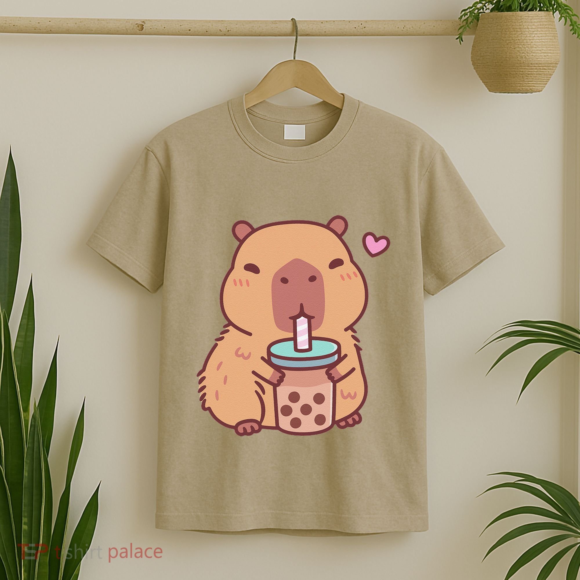 Cute Capybara Kawaii Anime Drinking Bubble Tea Lover T-Shirt