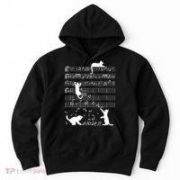 Cute Cat Kitty Playing Music Gift Clef Piano Musician Art Gift Hoodie thumb 0