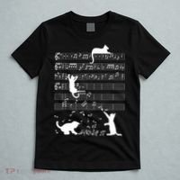 Cute Cat Kitty Playing Music Gift Clef Piano Musician Art Gift T-Shirt thumb 5