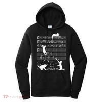 Cute Cat Kitty Playing Music Gift Clef Piano Musician Art Gift Women's Hoodie thumb 0
