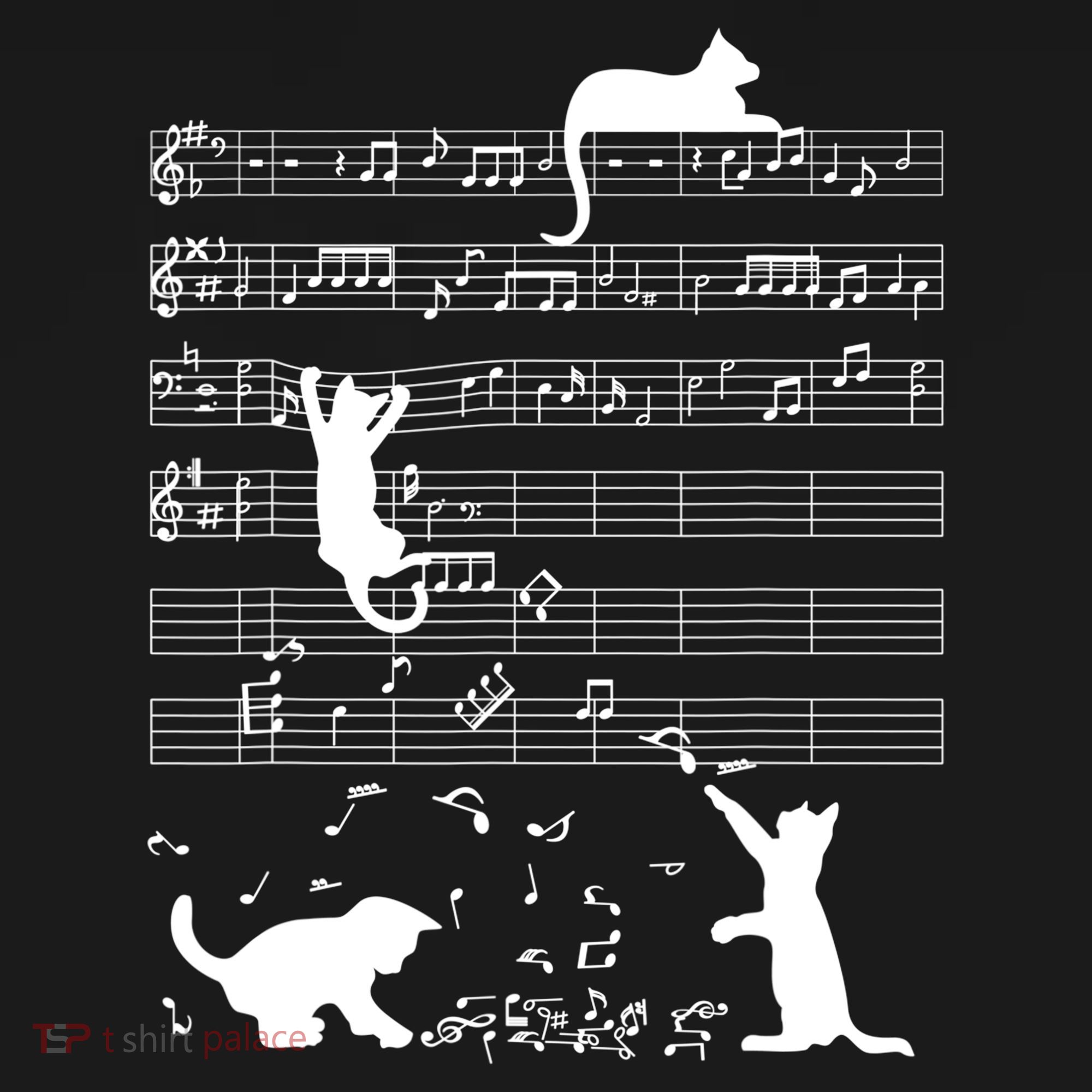 Cute Cat Kitty Playing Music Gift Clef Piano Musician Art Gift Women's Hoodie