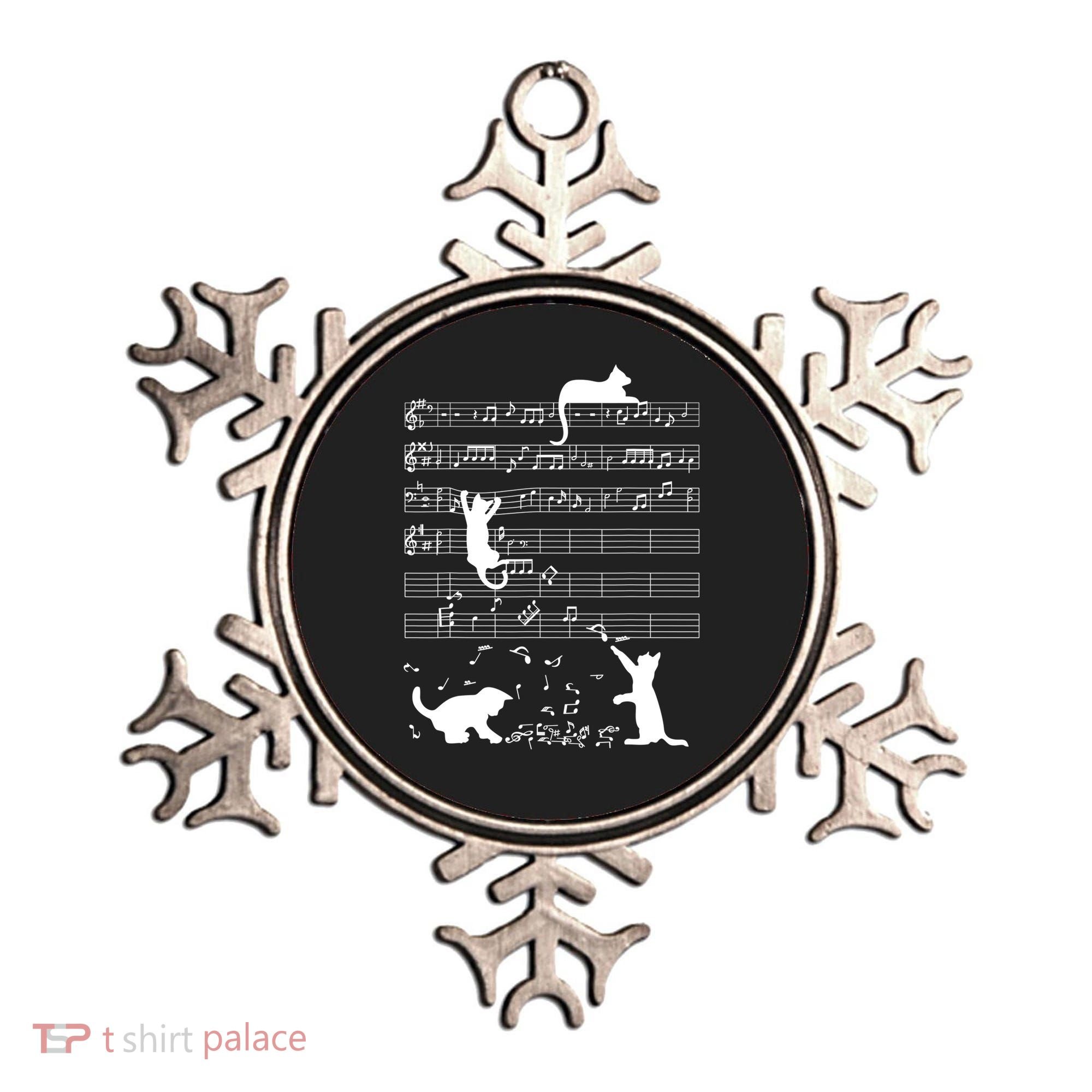 Cute Cat Kitty Playing Music Gift Clef Piano Musician Art Gift Ornament