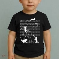 Cute Cat Kitty Playing Music Gift Clef Piano Musician Art Gift Toddler T-Shirt thumb 2