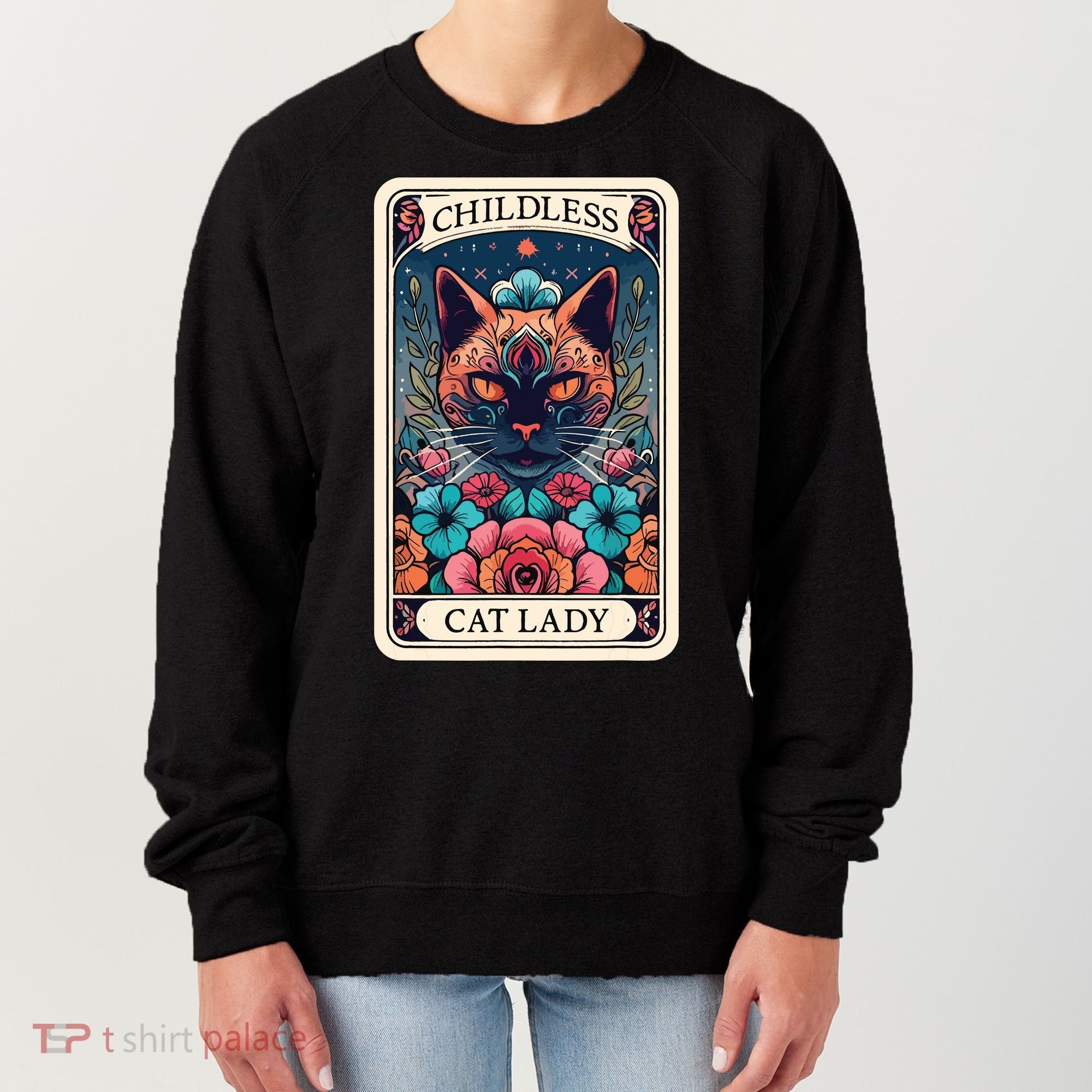 Childless Cat Lady Tarot Card Women's Sweatshirt
