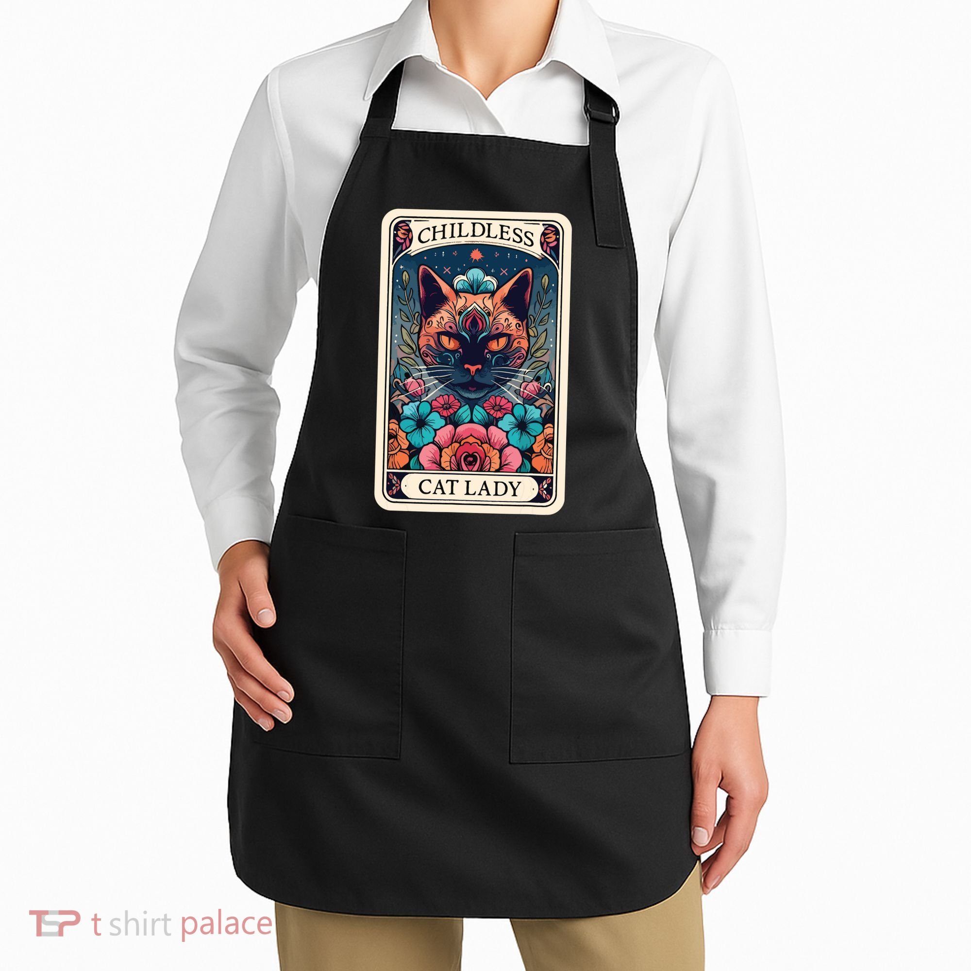 Childless Cat Lady Tarot Card Apron