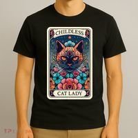 Childless Cat Lady Tarot Card T-Shirt thumb 3