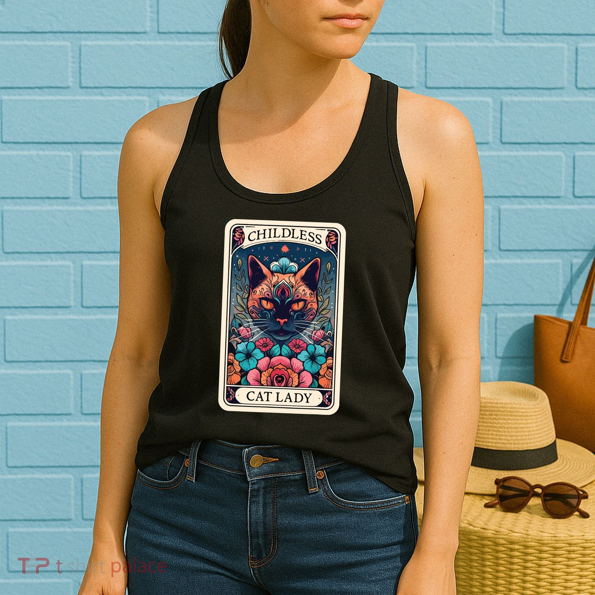 Childless Cat Lady Tarot Card Women's Tank Top