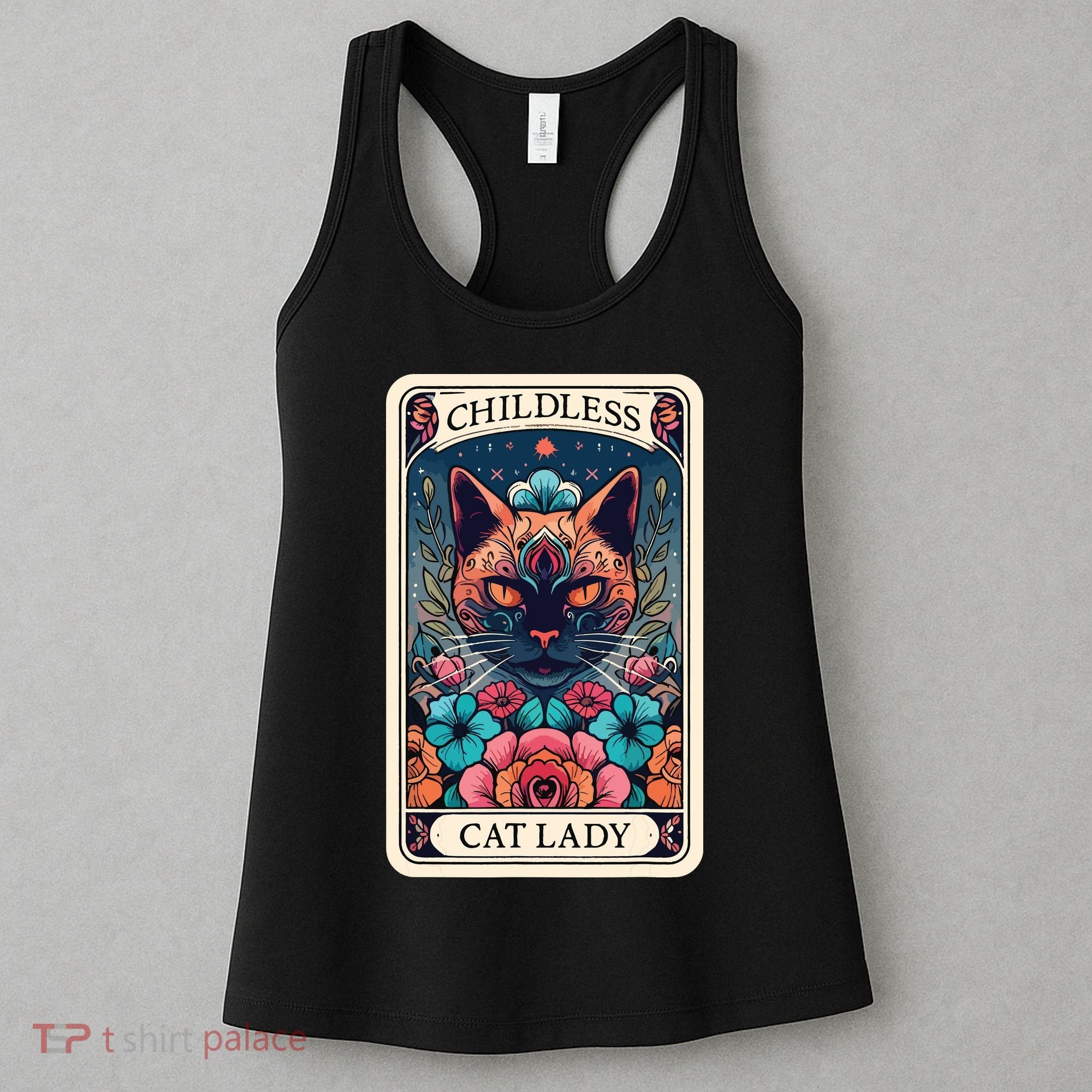 Childless Cat Lady Tarot Card Women's Tank Top