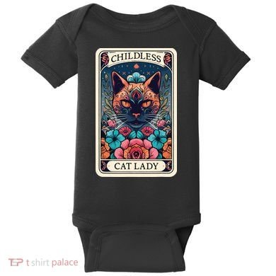 Childless Cat Lady Tarot Card Baby Bodysuit