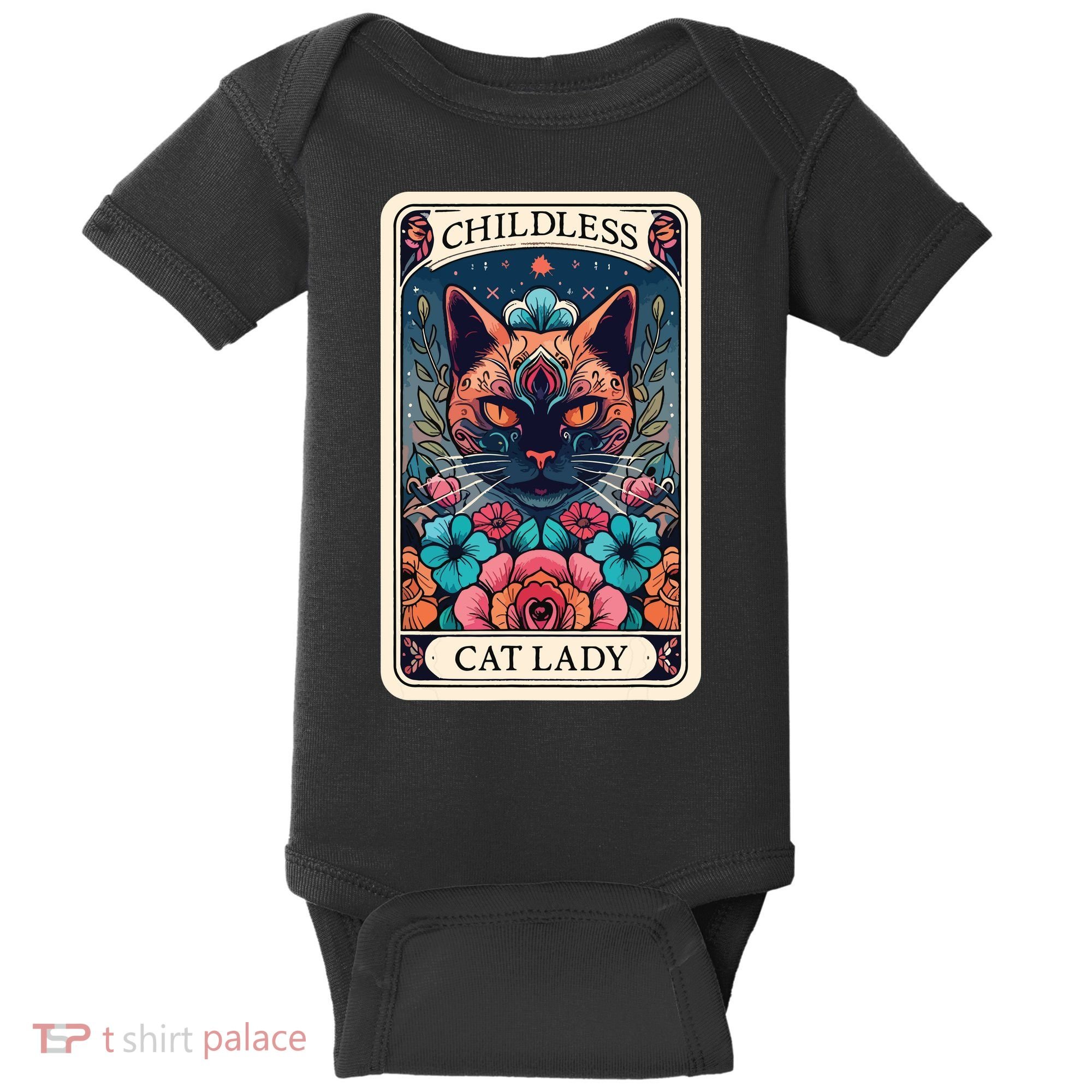 Childless Cat Lady Tarot Card Baby Bodysuit
