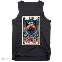 Childless Cat Lady Tarot Card Tank Top thumb 0