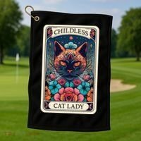 Childless Cat Lady Tarot Card Golf Towel thumb 1