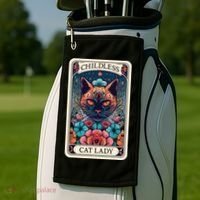 Childless Cat Lady Tarot Card Golf Towel thumb 2