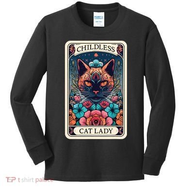 Childless Cat Lady Tarot Card Kids Long Sleeve Shirt
