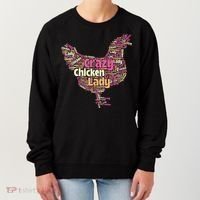 Crazy Chicken Lady Typography Chickens Farm Animal Lover Women's Sweatshirt thumb 0