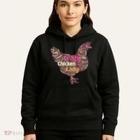 Crazy Chicken Lady Typography Chickens Farm Animal Lover Hoodie thumb 5