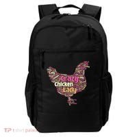 Crazy Chicken Lady Typography Chickens Farm Animal Lover Backpack thumb 0