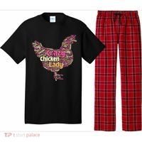 Crazy Chicken Lady Typography Chickens Farm Animal Lover Pajama Set thumb 0