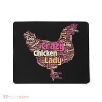 Crazy Chicken Lady Typography Chickens Farm Animal Lover Mousepad thumb 0