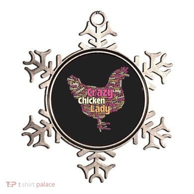 Crazy Chicken Lady Typography Chickens Farm Animal Lover Ornament