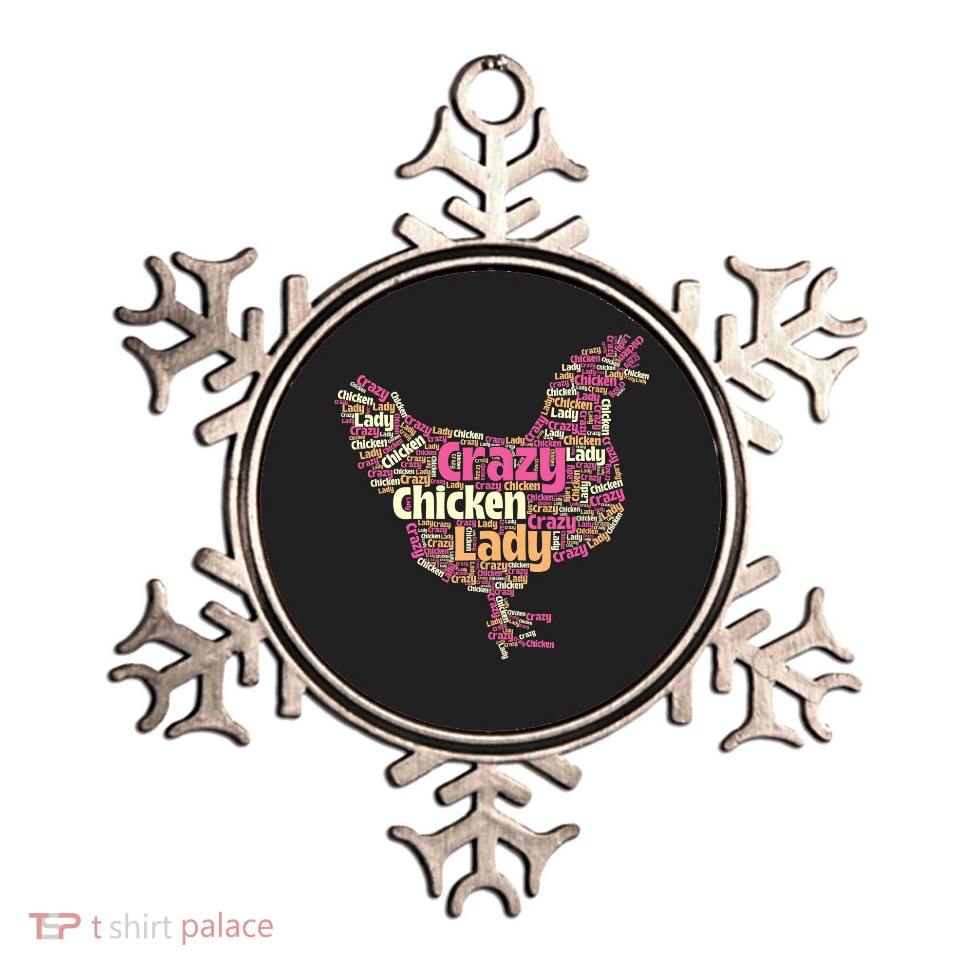 Crazy Chicken Lady Typography Chickens Farm Animal Lover Ornament