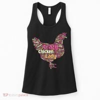 Crazy Chicken Lady Typography Chickens Farm Animal Lover Women's Tank Top thumb 0
