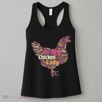 Crazy Chicken Lady Typography Chickens Farm Animal Lover Women's Tank Top thumb 3