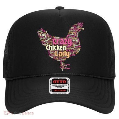 Crazy Chicken Lady Typography Chickens Farm Animal Lover Hat