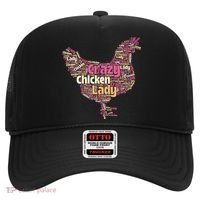 Crazy Chicken Lady Typography Chickens Farm Animal Lover Hat thumb 0