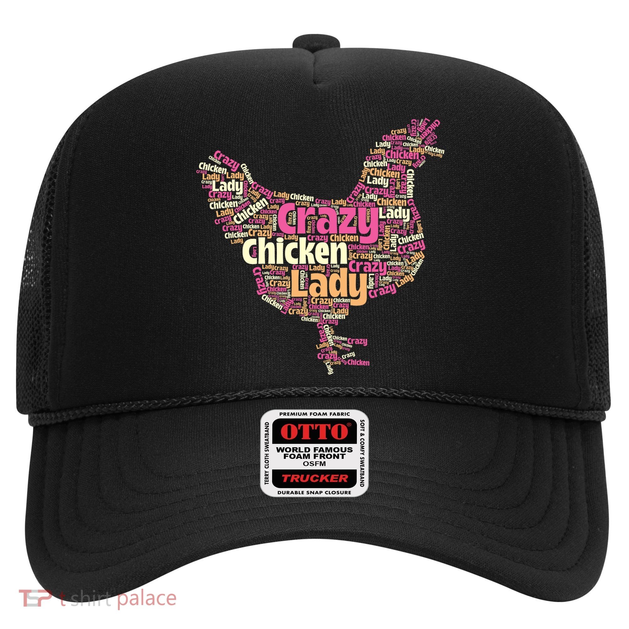 Crazy Chicken Lady Typography Chickens Farm Animal Lover Hat