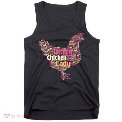 Crazy Chicken Lady Typography Chickens Farm Animal Lover Tank Top
