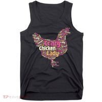 Crazy Chicken Lady Typography Chickens Farm Animal Lover Tank Top thumb 0