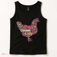 Crazy Chicken Lady Typography Chickens Farm Animal Lover Tank Top thumb 2
