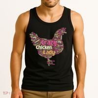 Crazy Chicken Lady Typography Chickens Farm Animal Lover Tank Top thumb 3