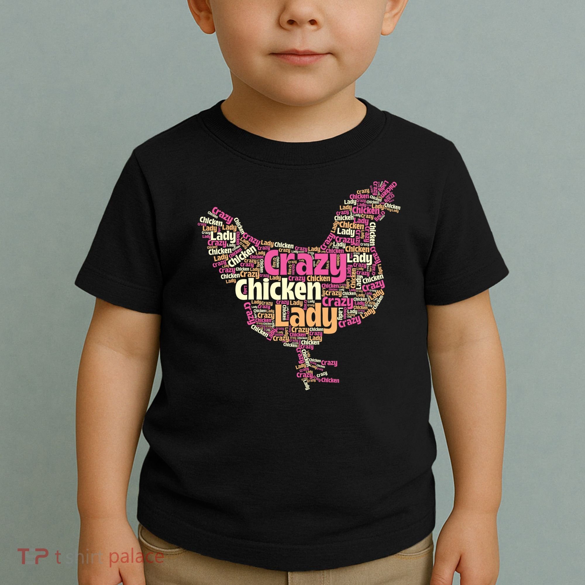 Crazy Chicken Lady Typography Chickens Farm Animal Lover Toddler T-Shirt