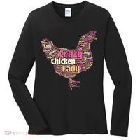 Crazy Chicken Lady Typography Chickens Farm Animal Lover Women's Long Sleeve Shirt thumb 0