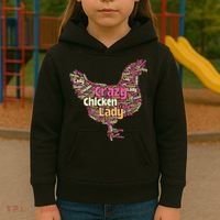 Crazy Chicken Lady Typography Chickens Farm Animal Lover Kids Hoodie thumb 3