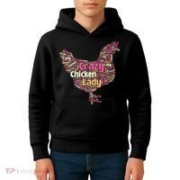 Crazy Chicken Lady Typography Chickens Farm Animal Lover Kids Hoodie thumb 4