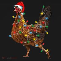 Chicken Christmas Lights Santa Hat Funny Chicken Lover Xmas Apron thumb 3