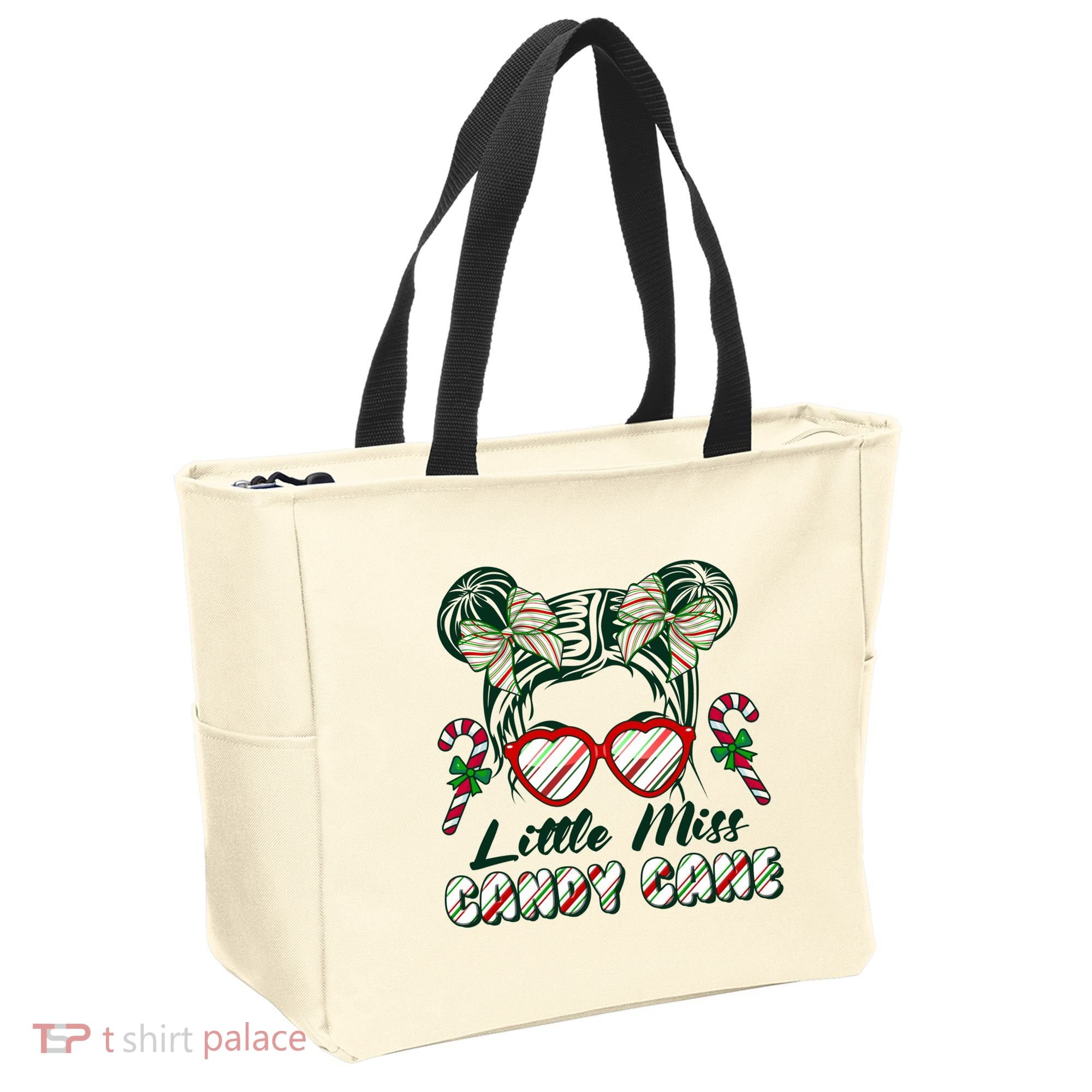 Cute Christmas Little Miss Candy Cane Tote Bag