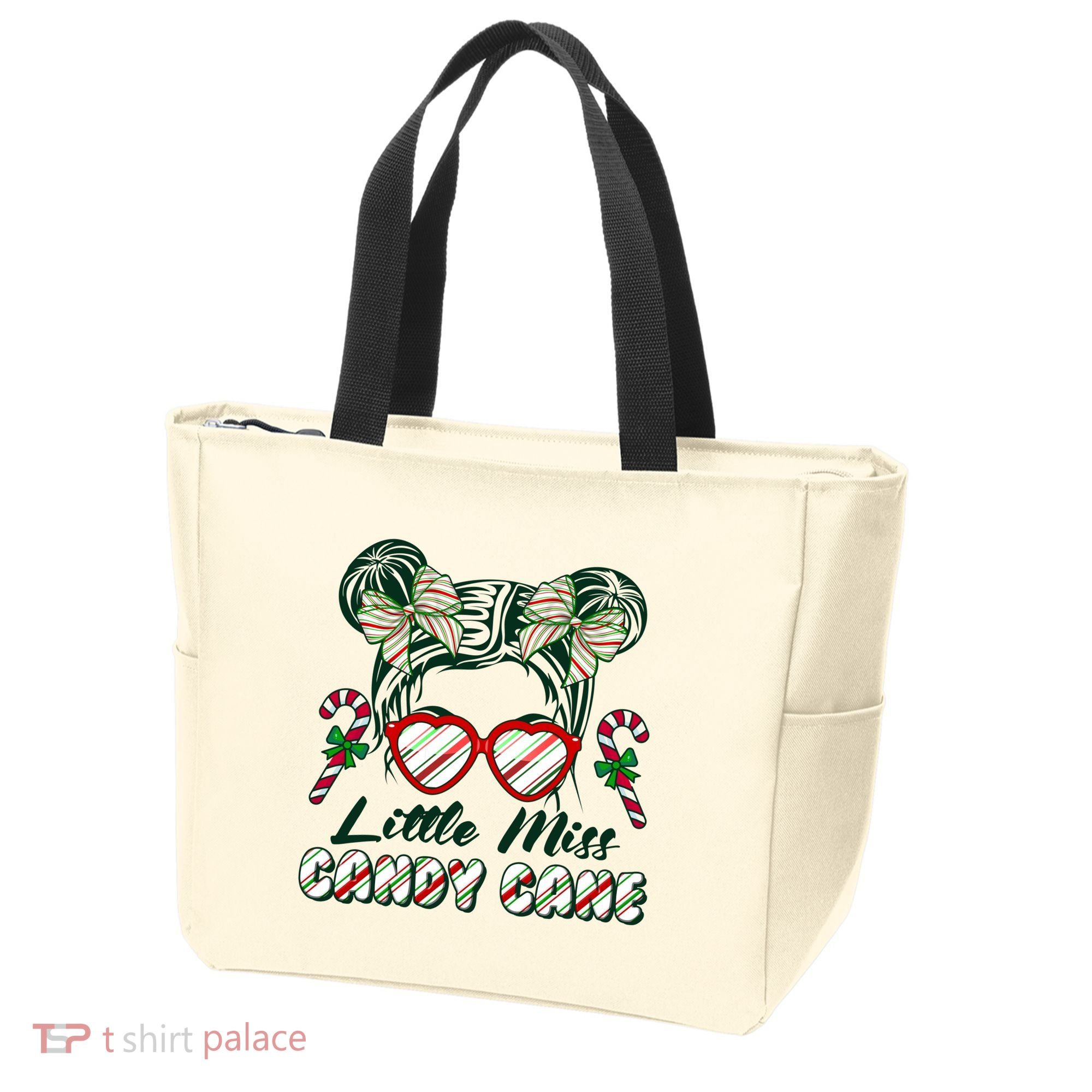 Cute Christmas Little Miss Candy Cane Tote Bag
